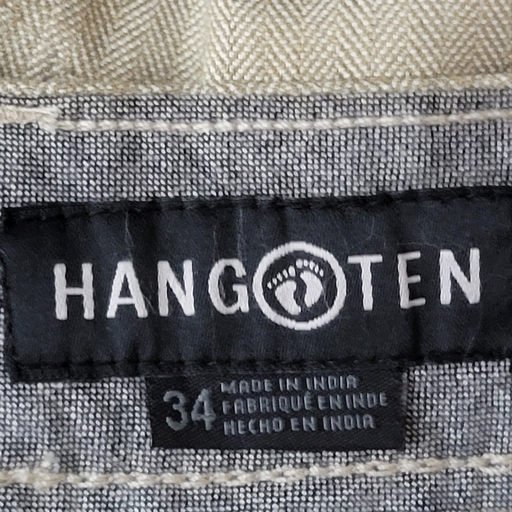 Hang Ten chervon stripe khaki shorts men size 34 - Picture 4 of 9